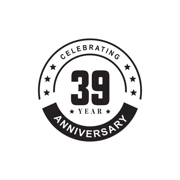 39周年記念ロゴデザインベクターテンプレート — ストックベクタ