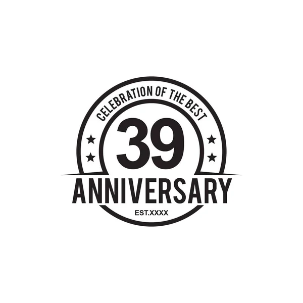 39. yıl dönümü logo tasarım şablonu