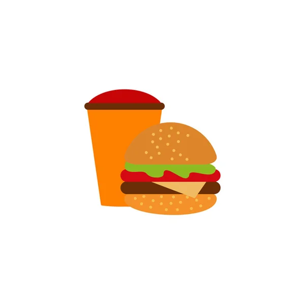 Burger Und Softdrink Logo Design Vektorvorlage — Stockvektor