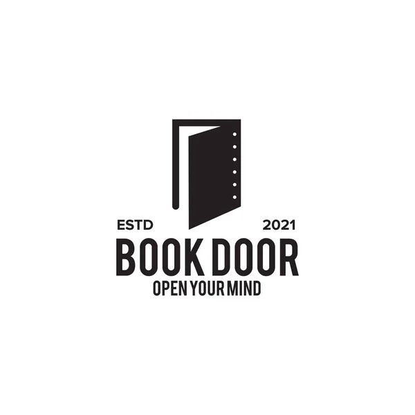 Boek Deur Logo Ontwerp Vector Template — Stockvector