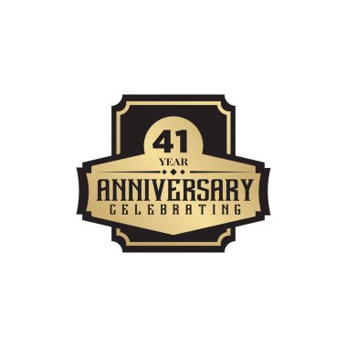 41. yıl dönümü logo tasarım şablonu