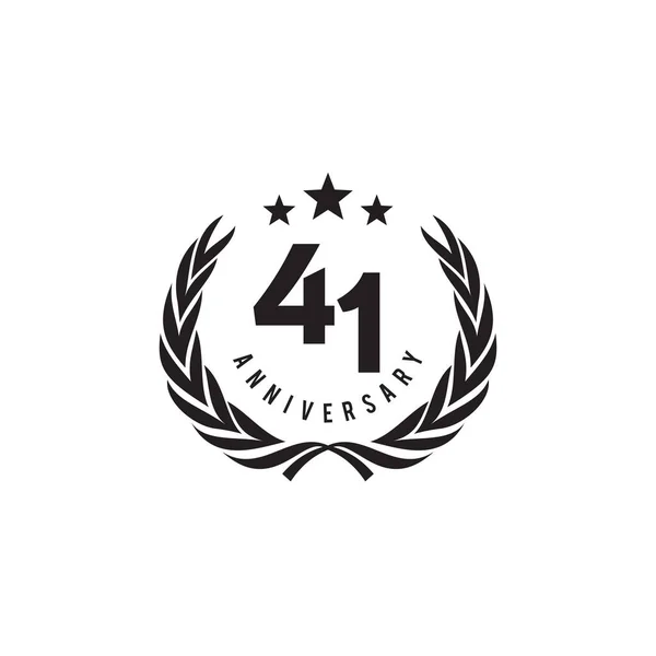 41St Year Anniversary Logo Design Vector Template — Stock Vector