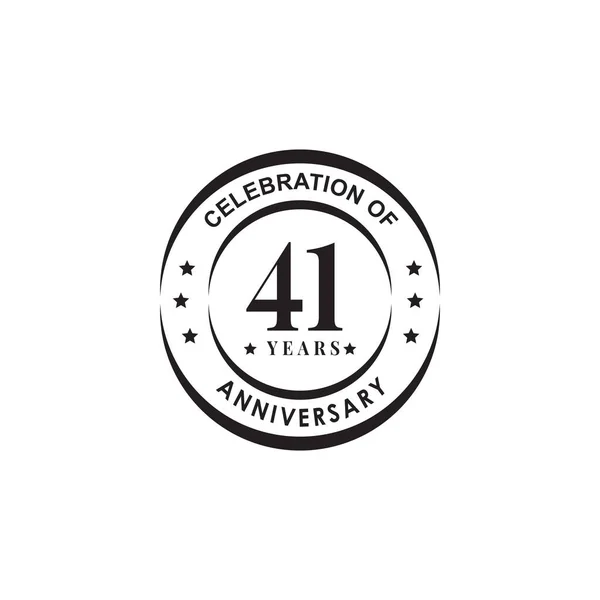 41E Verjaardag Logo Ontwerp Vector Template — Stockvector
