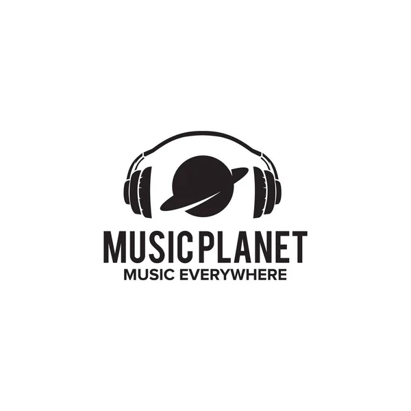 Modèle Vectoriel Conception Logo Planète Musicale — Image vectorielle