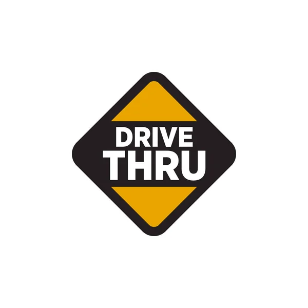 Drive Thru Text Logo Design Vector Template — Stock Vector