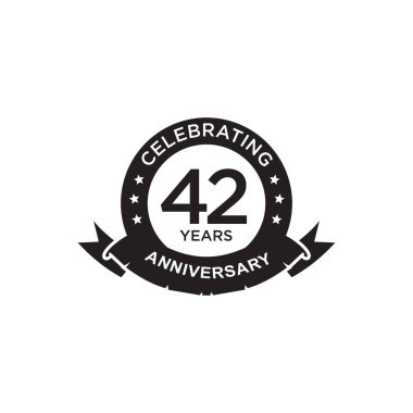 42. yıl dönümü logo tasarım şablonu