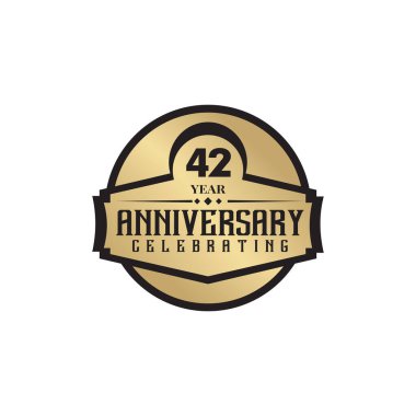 42. yıl dönümü logo tasarım şablonu
