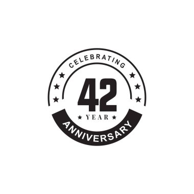 42. yıl dönümü logo tasarım şablonu
