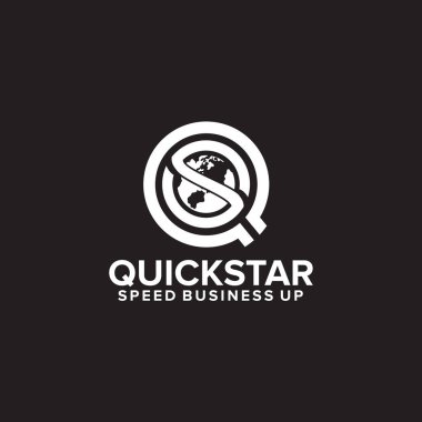 QS harf logo tasarım vektör şablonu