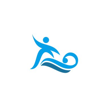 Senkron yüzme logosu tasarım vektörü şablonu