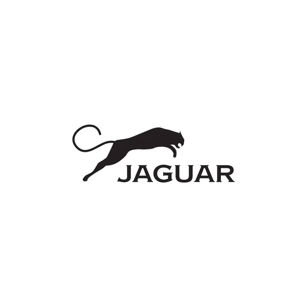 Schwarzer Jaguar Läuft Logo Design Vektor Vorlage — Stockvektor