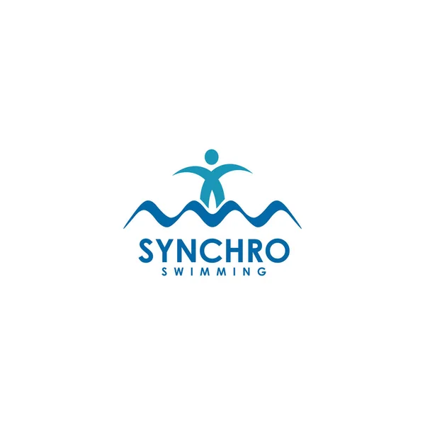 Modelo Vetor Design Logotipo Natação Synchro — Vetor de Stock