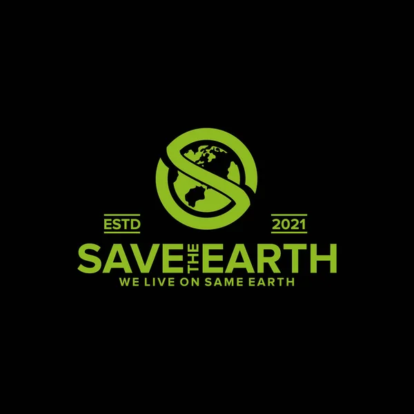 地球ロゴデザインベクトルテンプレートを保存 — ストックベクタ