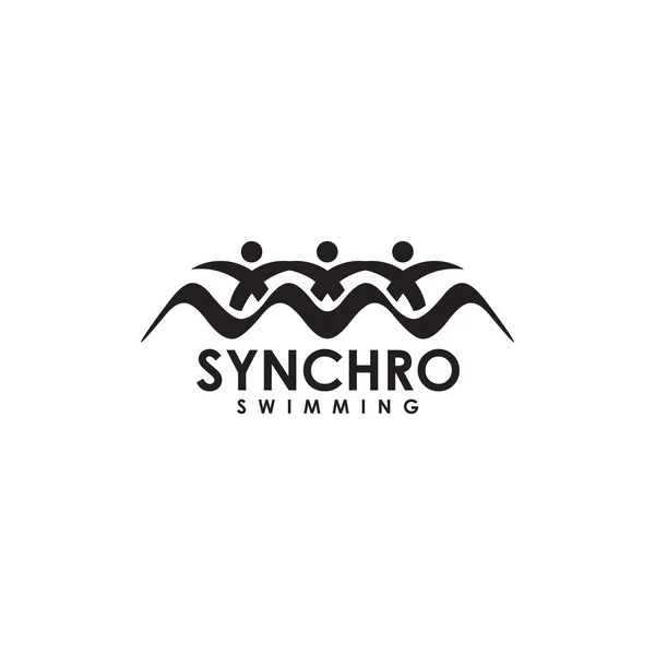 Modelo Vetor Design Logotipo Natação Synchro — Vetor de Stock