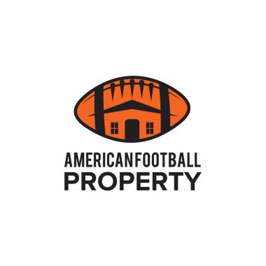 Amerikan futbolu ev logosu tasarım vektör şablonu