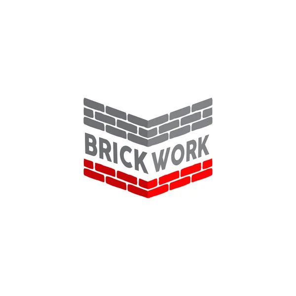 Wzór Wektora Projektu Logo Pracy Cegły — Wektor stockowy