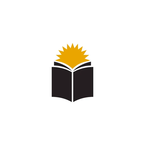 Libro Sol Logotipo Diseño Vector Plantilla — Vector de stock