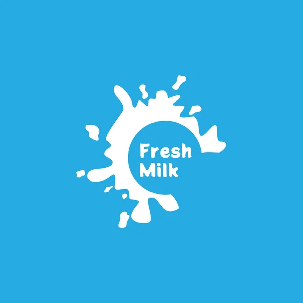 Taze Süt Sıçrama Logosu Tasarım Vektörü Şablonu — Stok Vektör