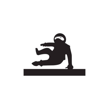 Siyah ninja simgesi logo tasarım şablonu