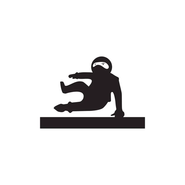 Чорний Ніндзя Значок Дизайну Логотипу Векторний Шаблон — стоковий вектор