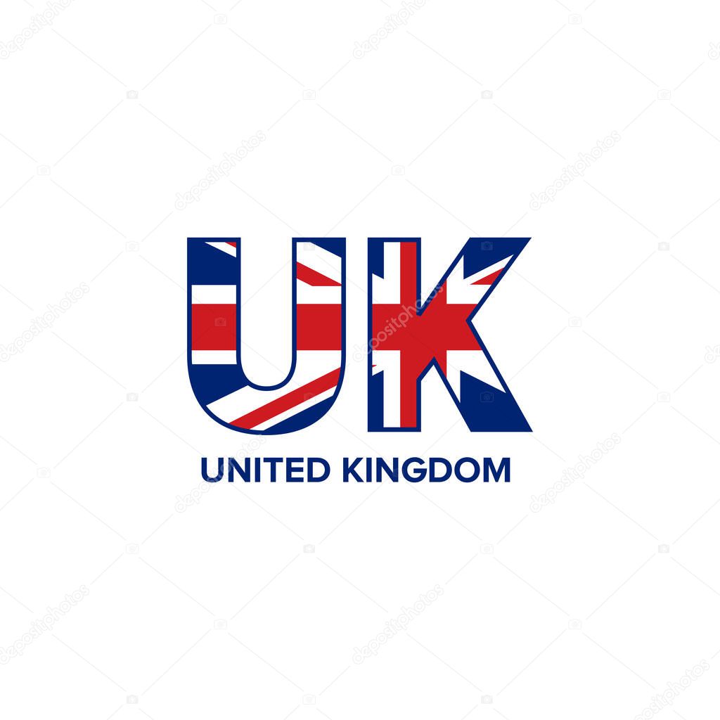 United Kingdom England flag logo design vector template