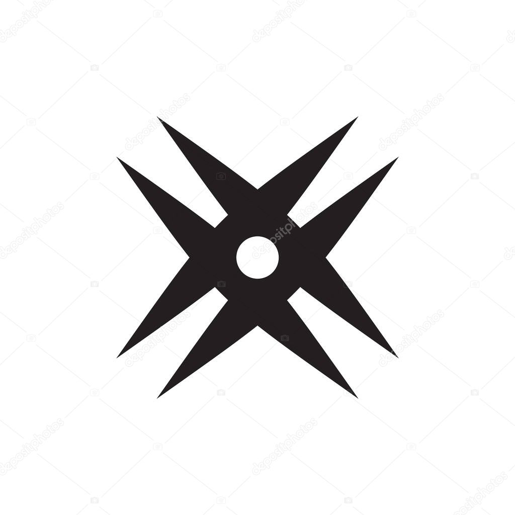 Ninja dart logo design vector template
