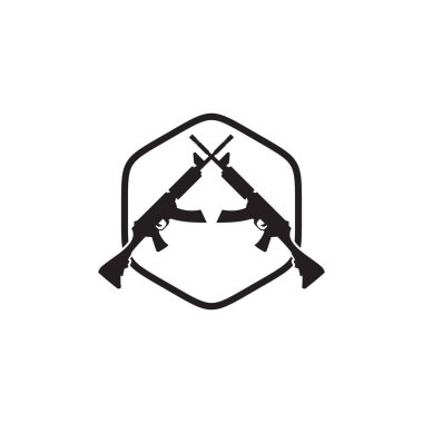Machine gun logo design vector template
