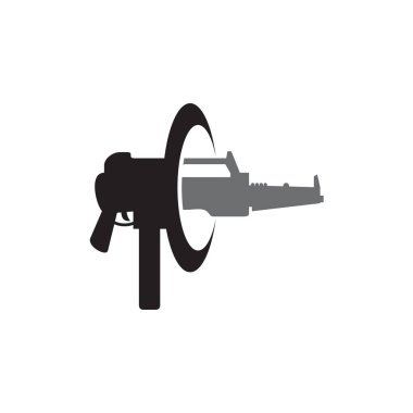 Machine gun logo design vector template
