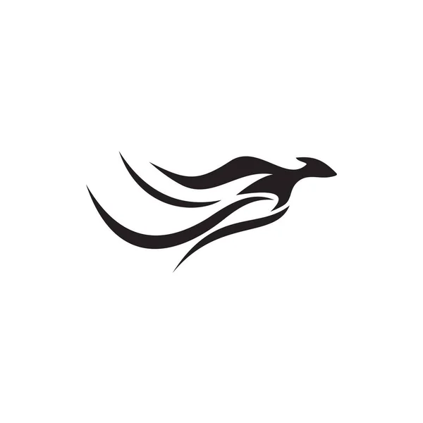 Kangaroo Icn Logo Design Vector Template — Stok Vektör