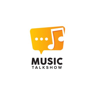 Music talkshow logo design vector template clipart