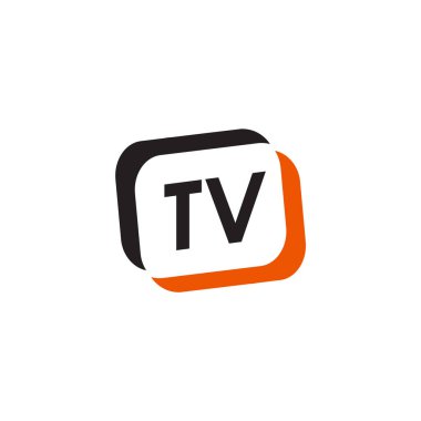 TV ya da televizyon simgesi logo tasarım vektörü şablonu