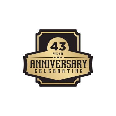 43. yıl dönümü logo tasarım şablonu