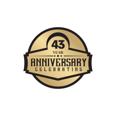 43. yıl dönümü logo tasarım şablonu