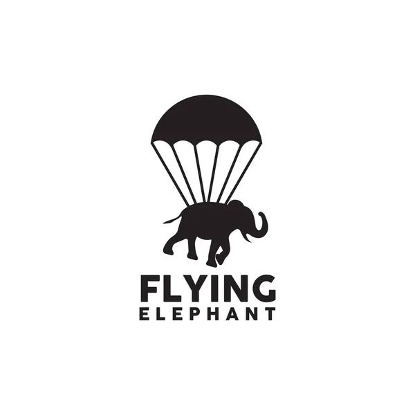 Летающий Векторный Шаблон Логотипа Слона — стоковый вектор
