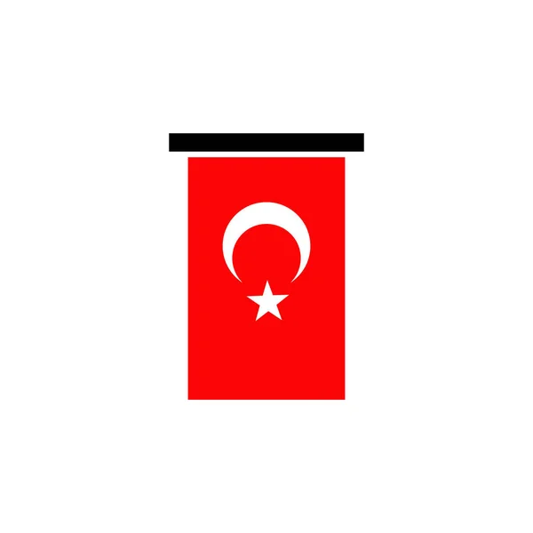 Πρότυπο Διανυσματικού Φορέα Σχεδίασης Εικονιδίου Σημαίας Τουρκίας — Διανυσματικό Αρχείο