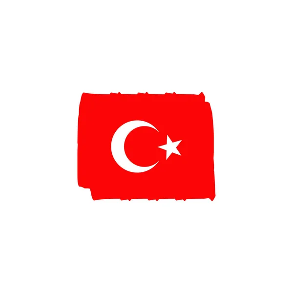 Turquia Bandeira Ícone Logotipo Design Vetor Modelo — Vetor de Stock