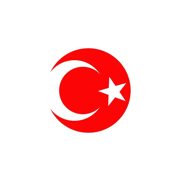 Turquia Bandeira Ícone Logotipo Design Vetor Modelo — Vetor de Stock