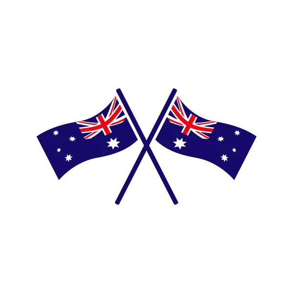 Australien Flagga Ikon Logotyp Design Vektor Mall — Stock vektor