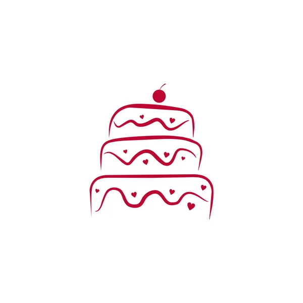 Pasta Dükkanı Simgesi Logo Tasarım Şablonu — Stok Vektör