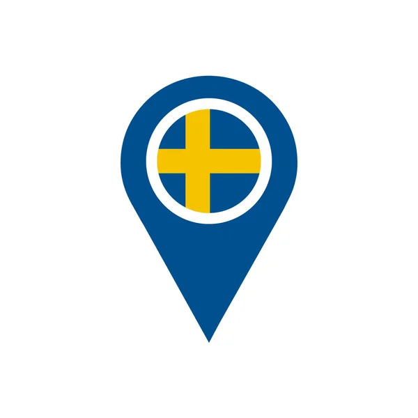 Bandera Suecia Icono Logo Diseño Vector Plantilla — Archivo Imágenes Vectoriales