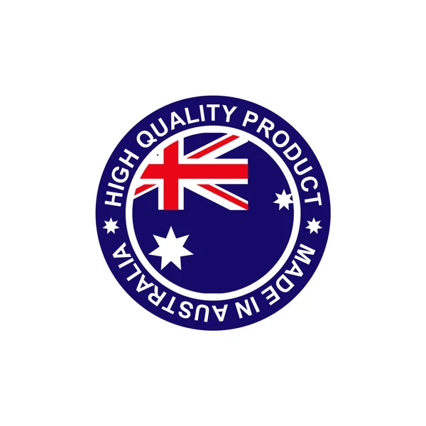 Tillverkad Australien Etikett Logotyp Design Vektor Mall — Stock vektor