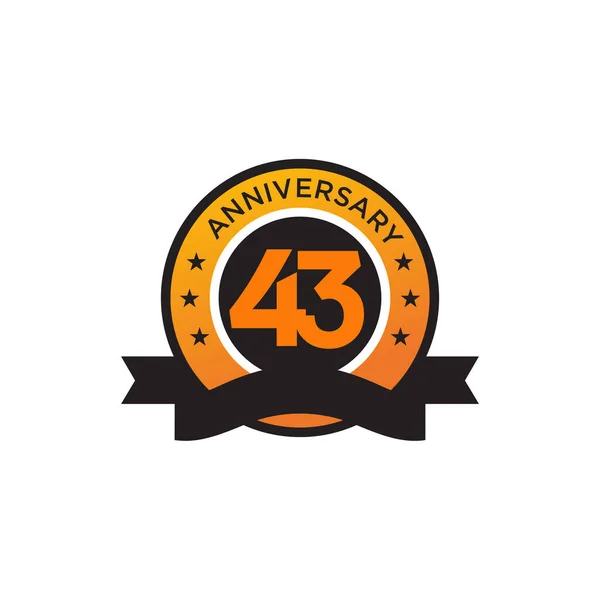 43周年記念ロゴデザインベクターテンプレート — ストックベクタ