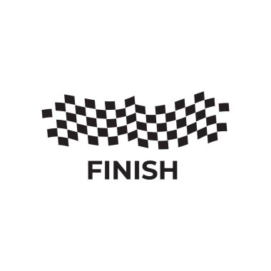 Yarış bayrağı logo tasarım şablonu