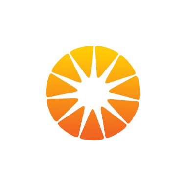 Turuncu meyve logosu tasarım vektör şablonu