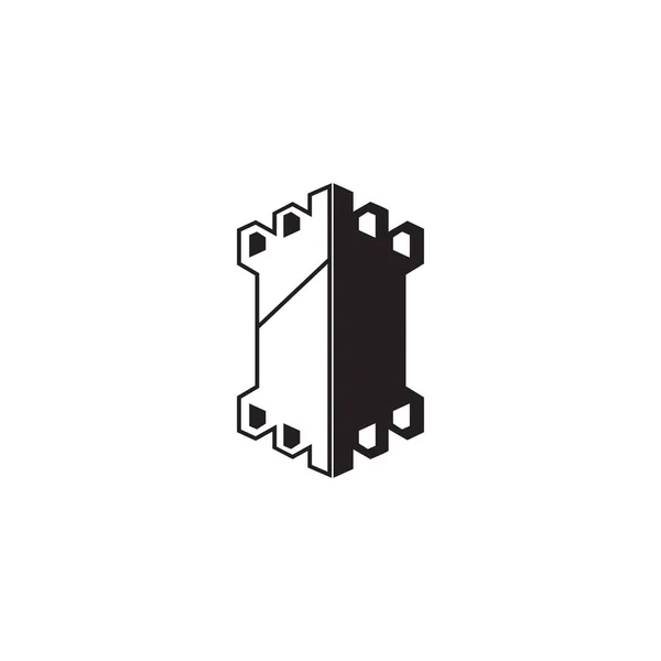 要塞のロゴデザインベクトルテンプレート — ストックベクタ