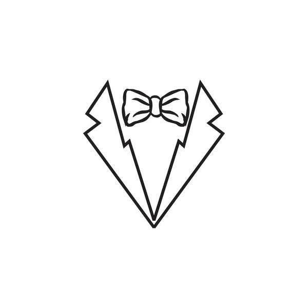 Tuxedo Com Modelo Vetor Design Logotipo Bowtie — Vetor de Stock