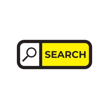 Büyüteç şablonu ile birlikte arama logosu tasarımı