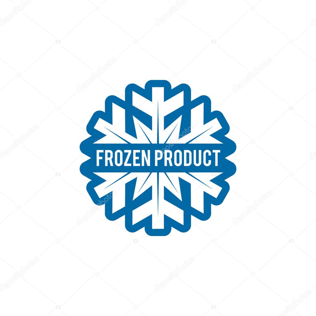 Frozen product label logo design vector template