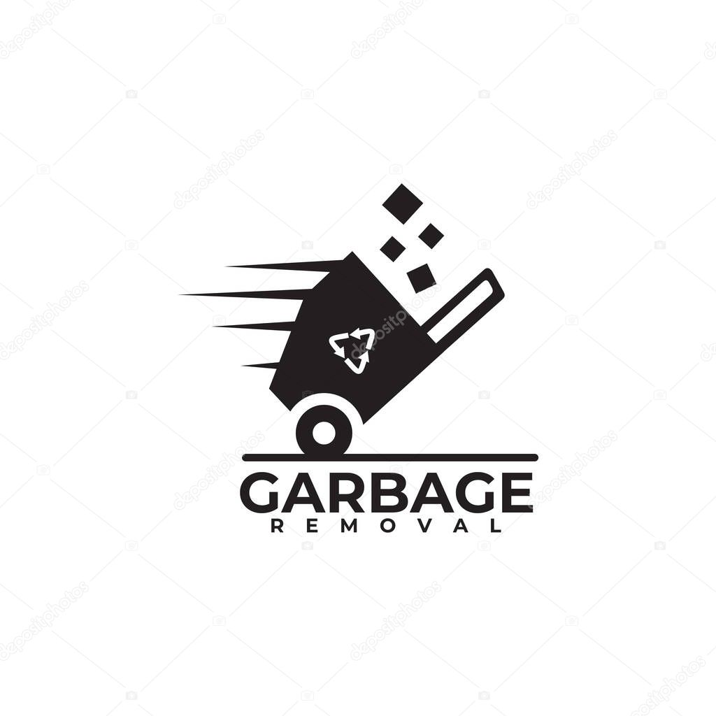 Garbage removal company logo design vector template