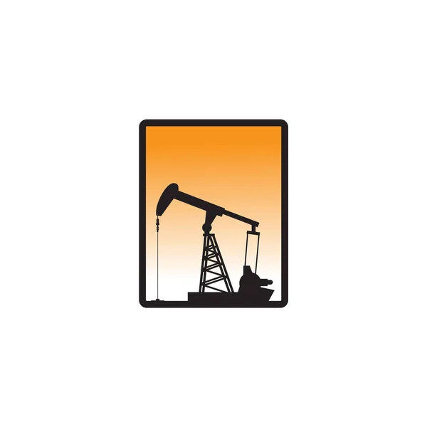 Oild Field Drilling Logo Design Vector Template — Stock Vector